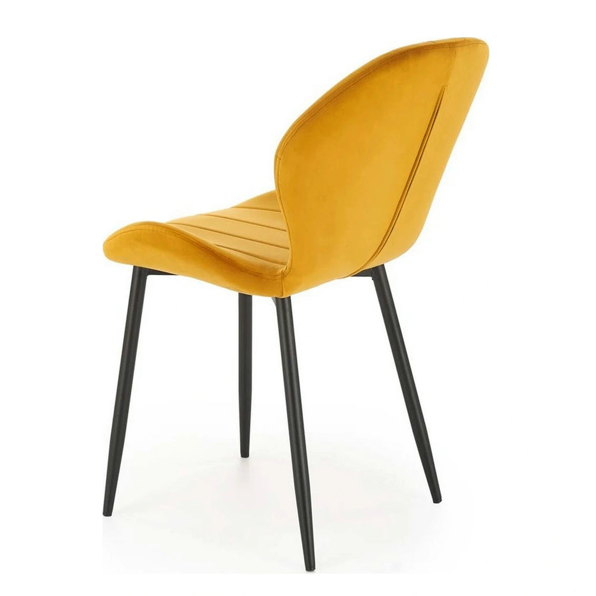 Scaun K538, galben mustar/negru, stofa catifelata/metal, 48x57x85 cm