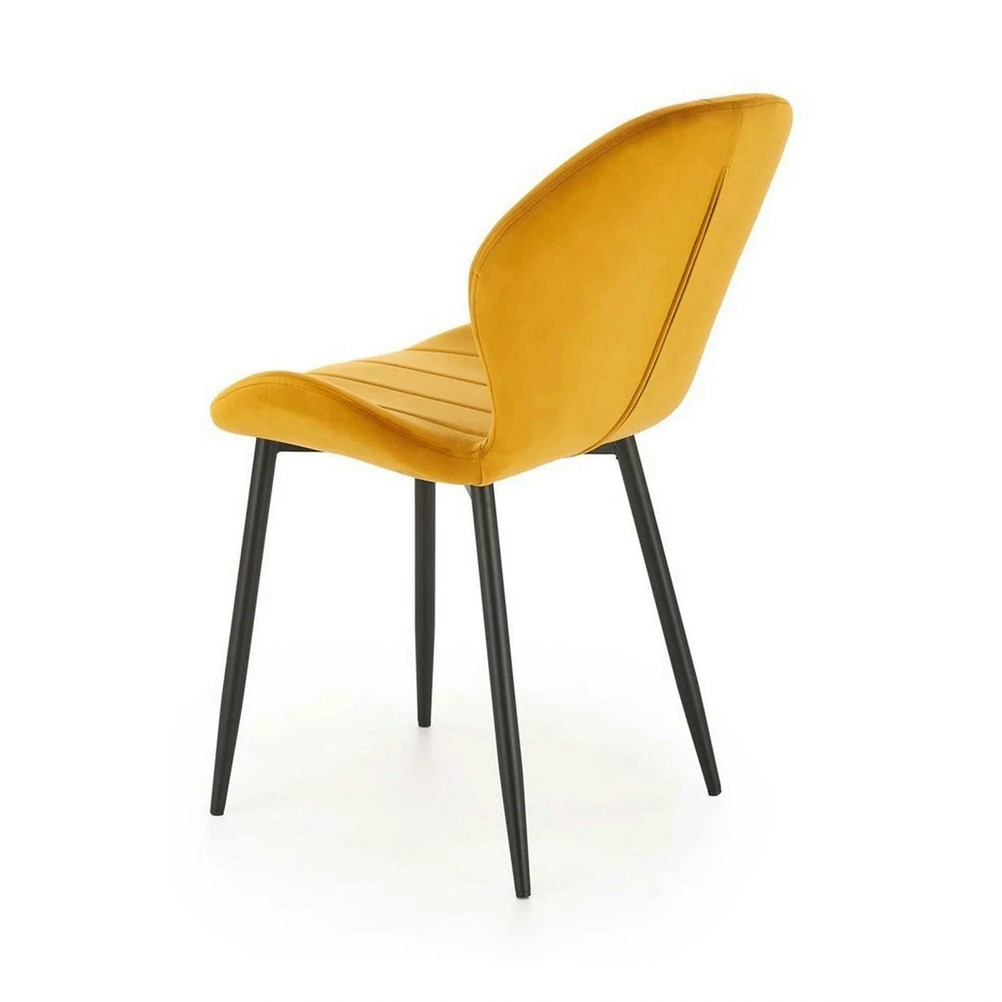 Scaun K538, galben mustar/negru, stofa catifelata/metal, 48x57x85 cm