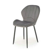 Scaun K538, gri/negru, stofa catifelata/metal, 48x57x85 cm
