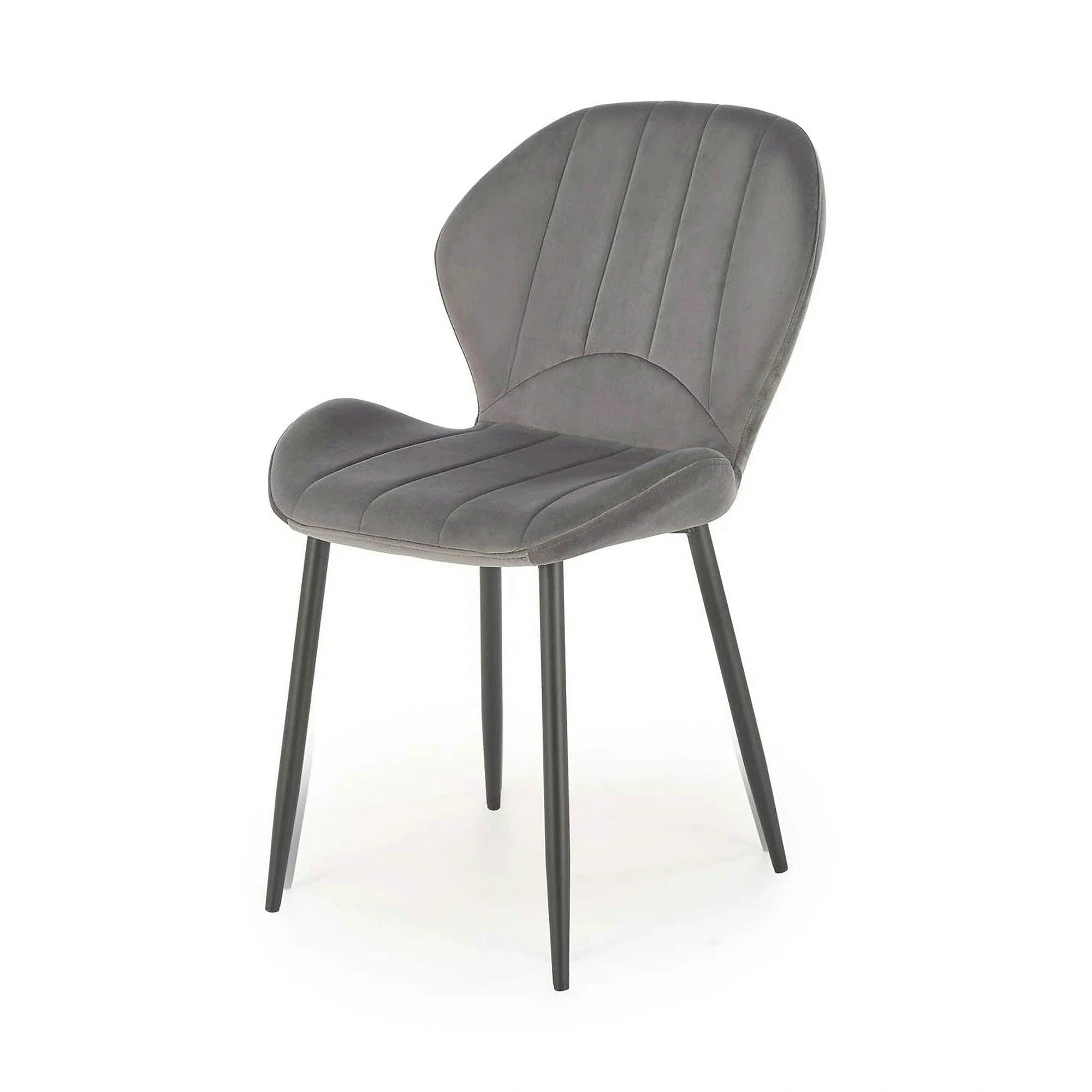 Scaun K538, gri/negru, stofa catifelata/metal, 48x57x85 cm