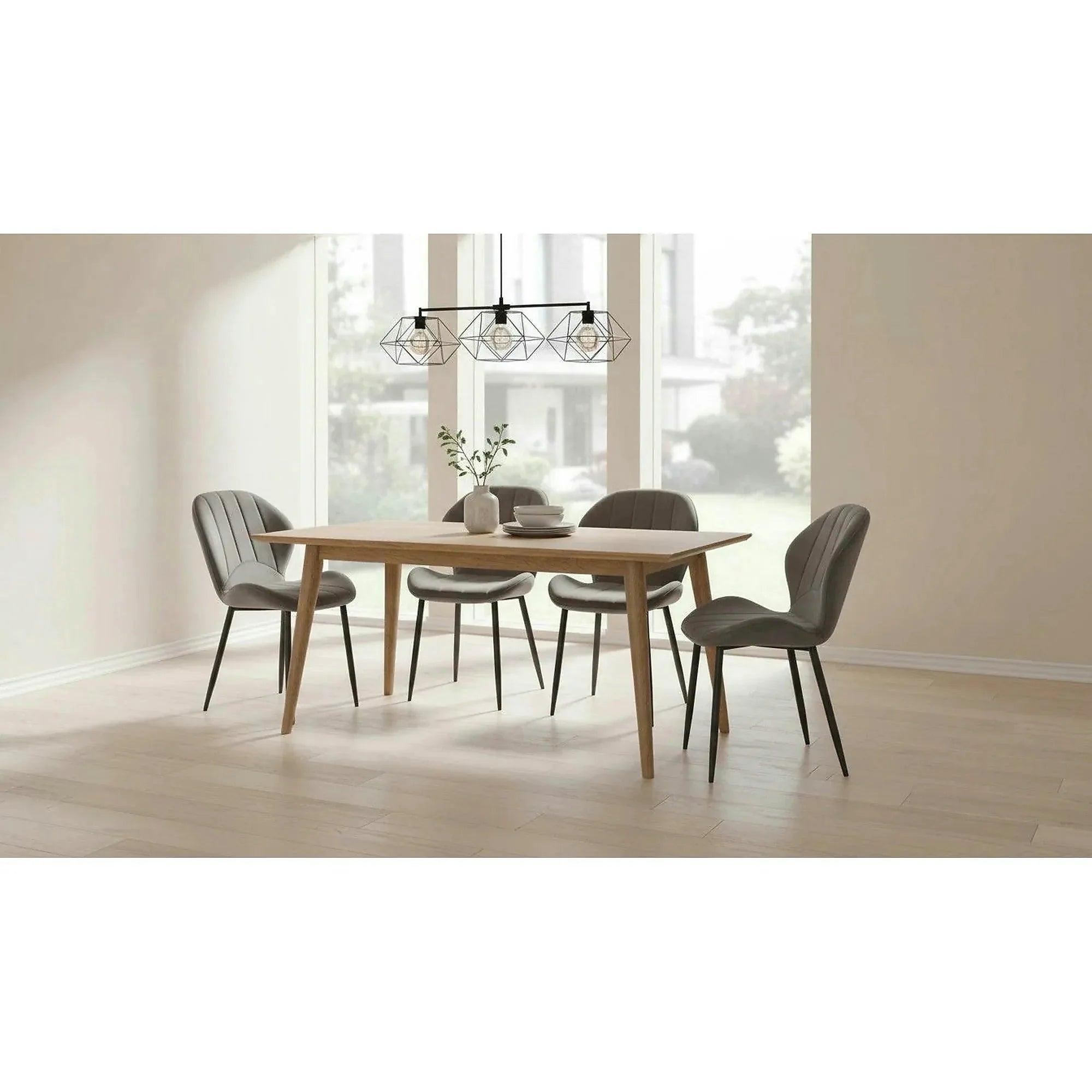 Scaun K538, gri/negru, stofa catifelata/metal, 48x57x85 cm