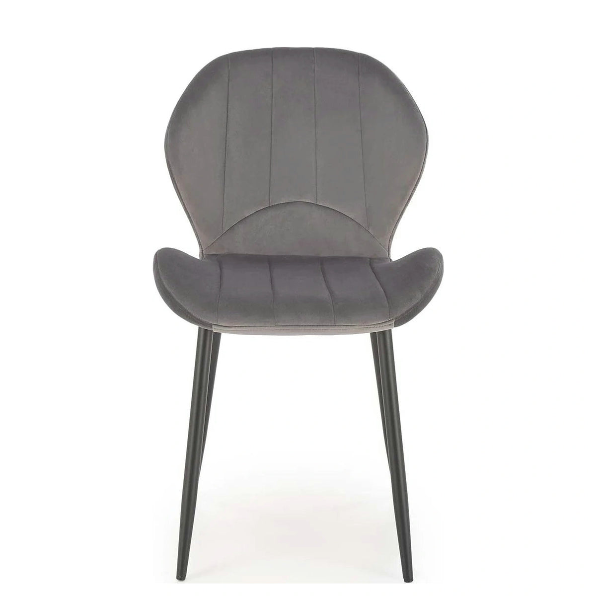 Scaun K538, gri/negru, stofa catifelata/metal, 48x57x85 cm