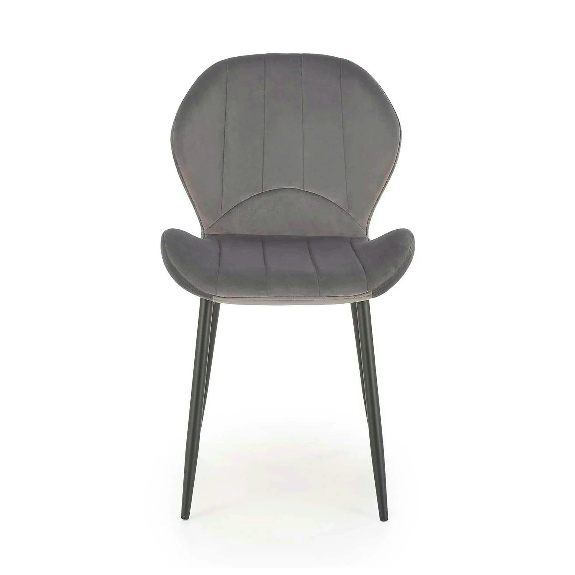 Scaun K538, gri/negru, stofa catifelata/metal, 48x57x85 cm