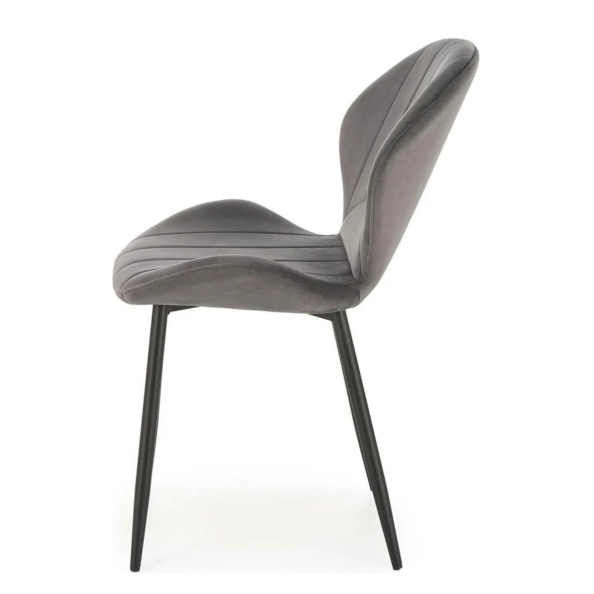 Scaun K538, gri/negru, stofa catifelata/metal, 48x57x85 cm