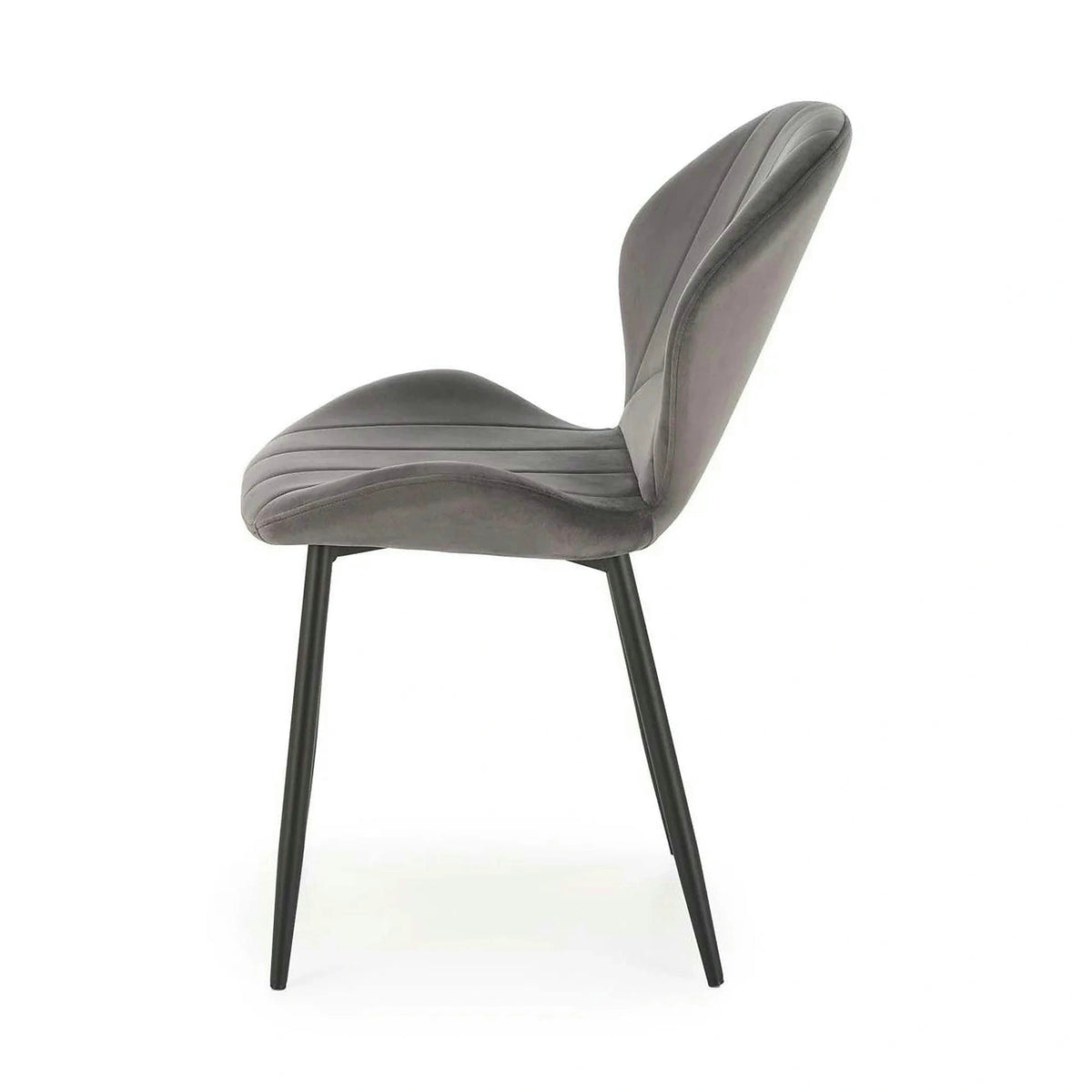 Scaun K538, gri/negru, stofa catifelata/metal, 48x57x85 cm