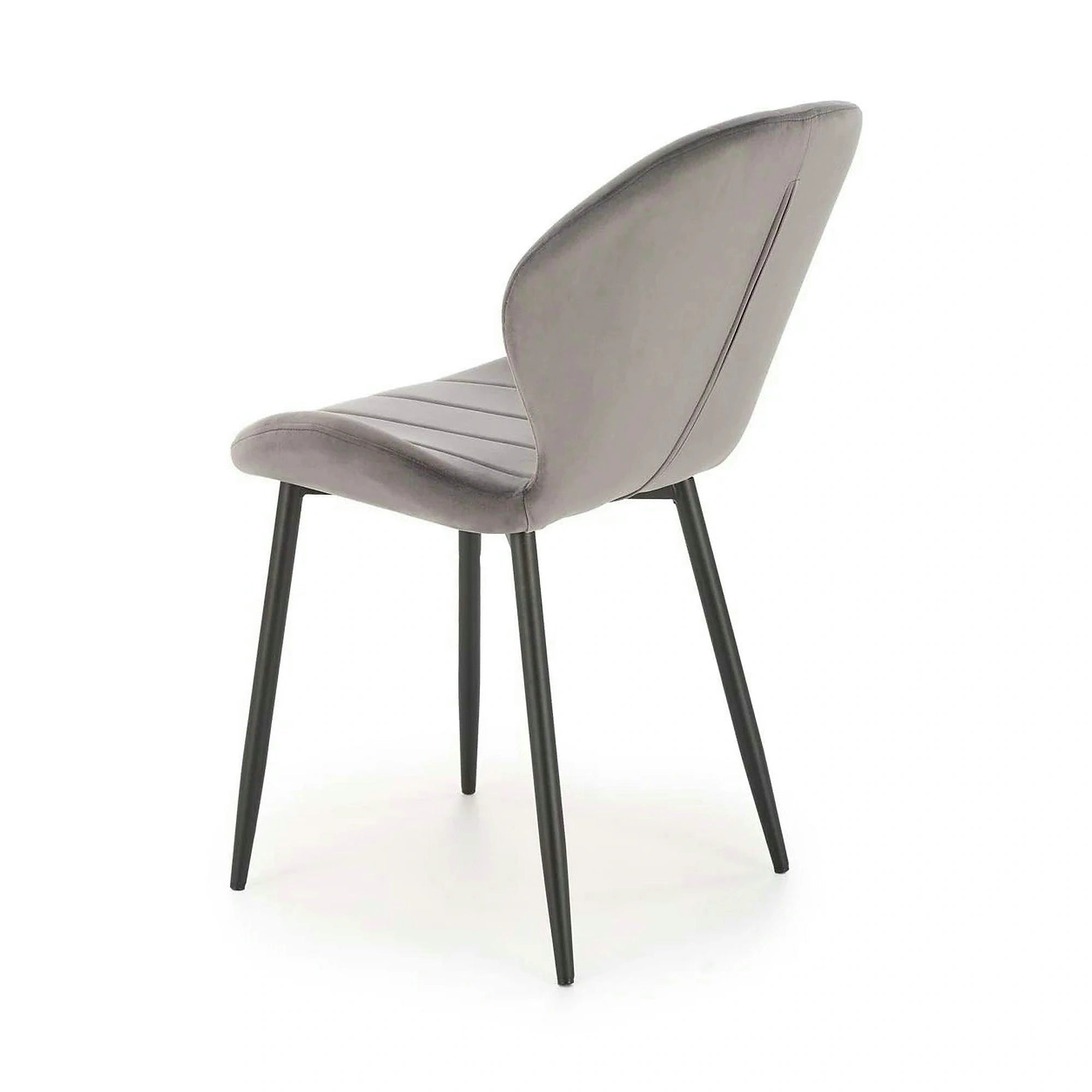 Scaun K538, gri/negru, stofa catifelata/metal, 48x57x85 cm