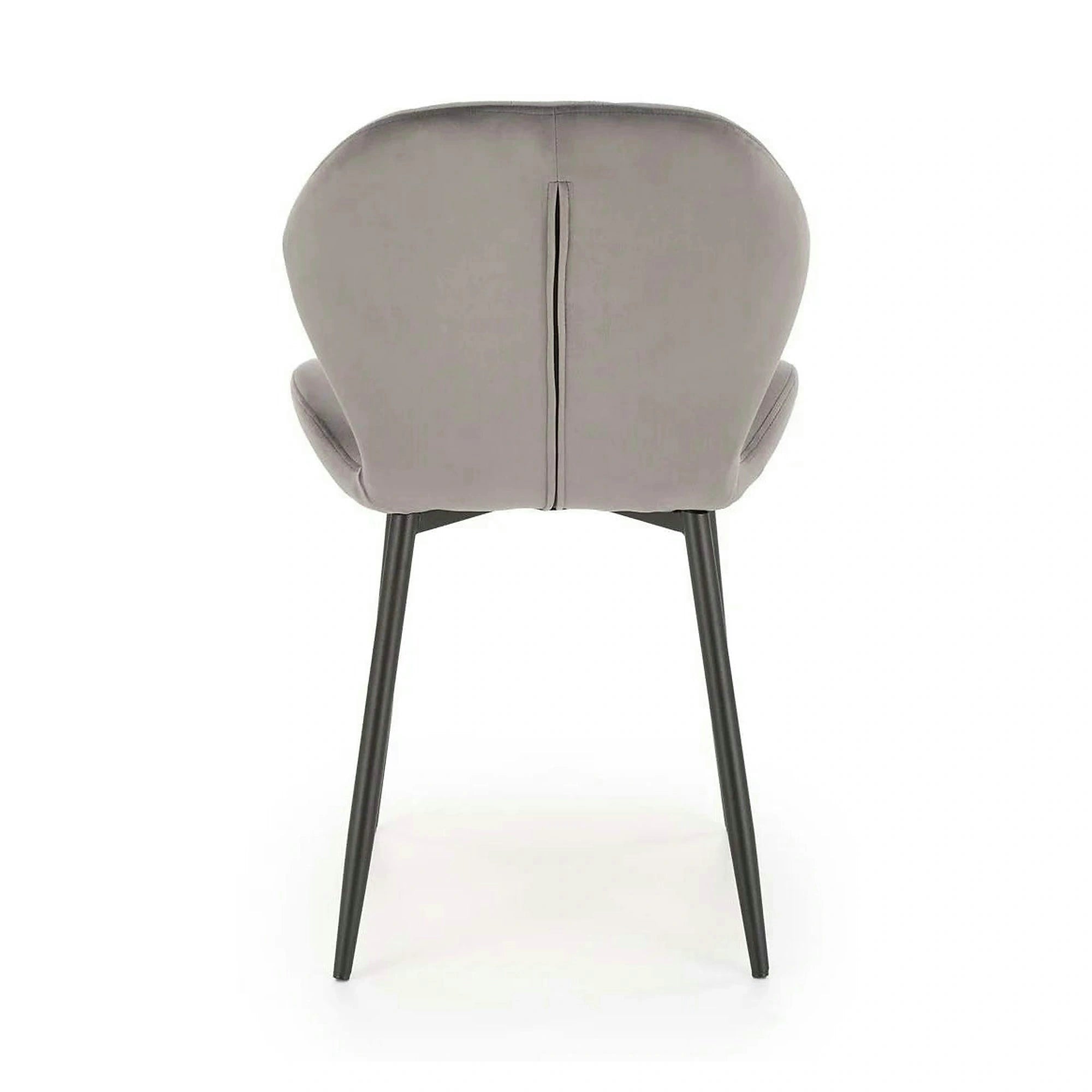 Scaun K538, gri/negru, stofa catifelata/metal, 48x57x85 cm