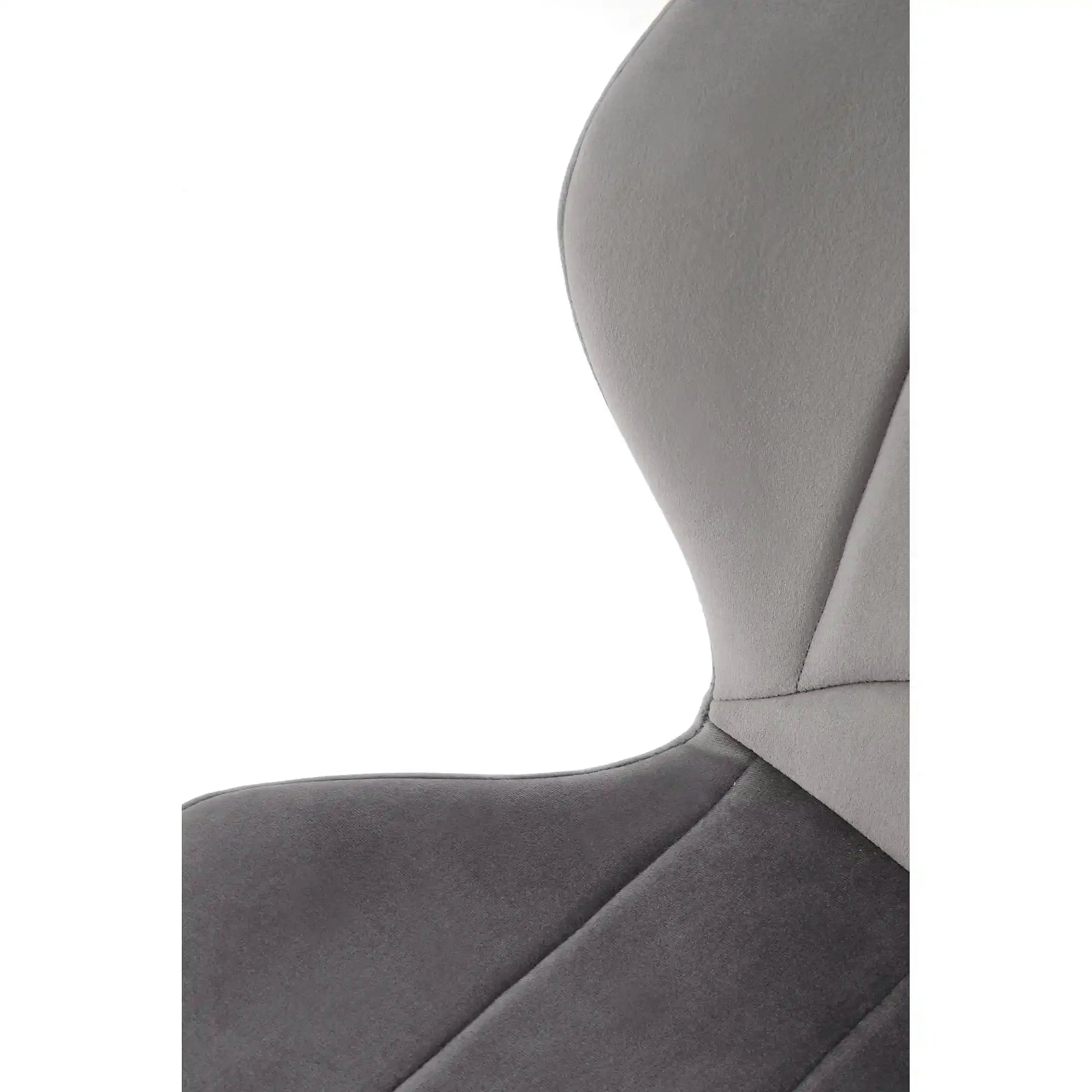 Scaun K538, gri/negru, stofa catifelata/metal, 48x57x85 cm