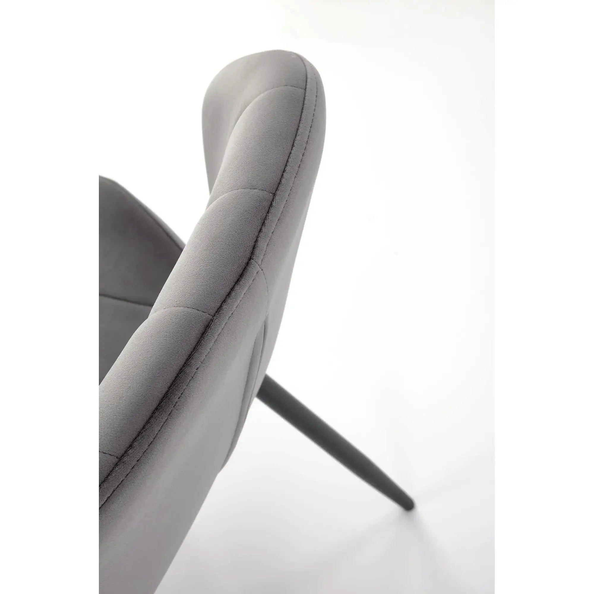 Scaun K538, gri/negru, stofa catifelata/metal, 48x57x85 cm