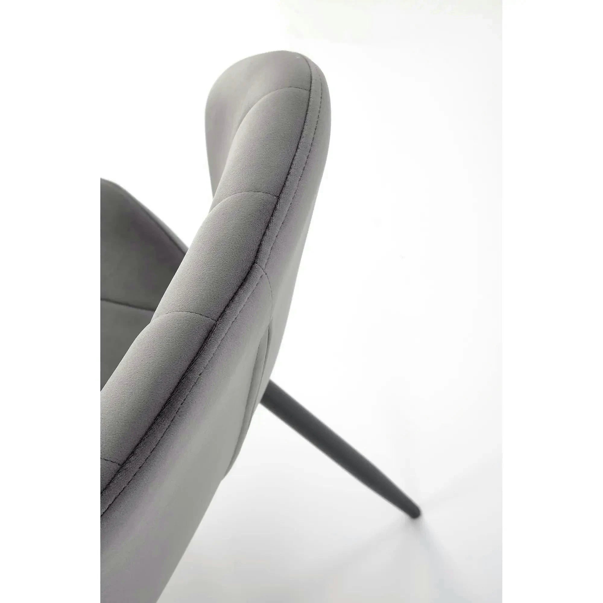 Scaun K538, gri/negru, stofa catifelata/metal, 48x57x85 cm