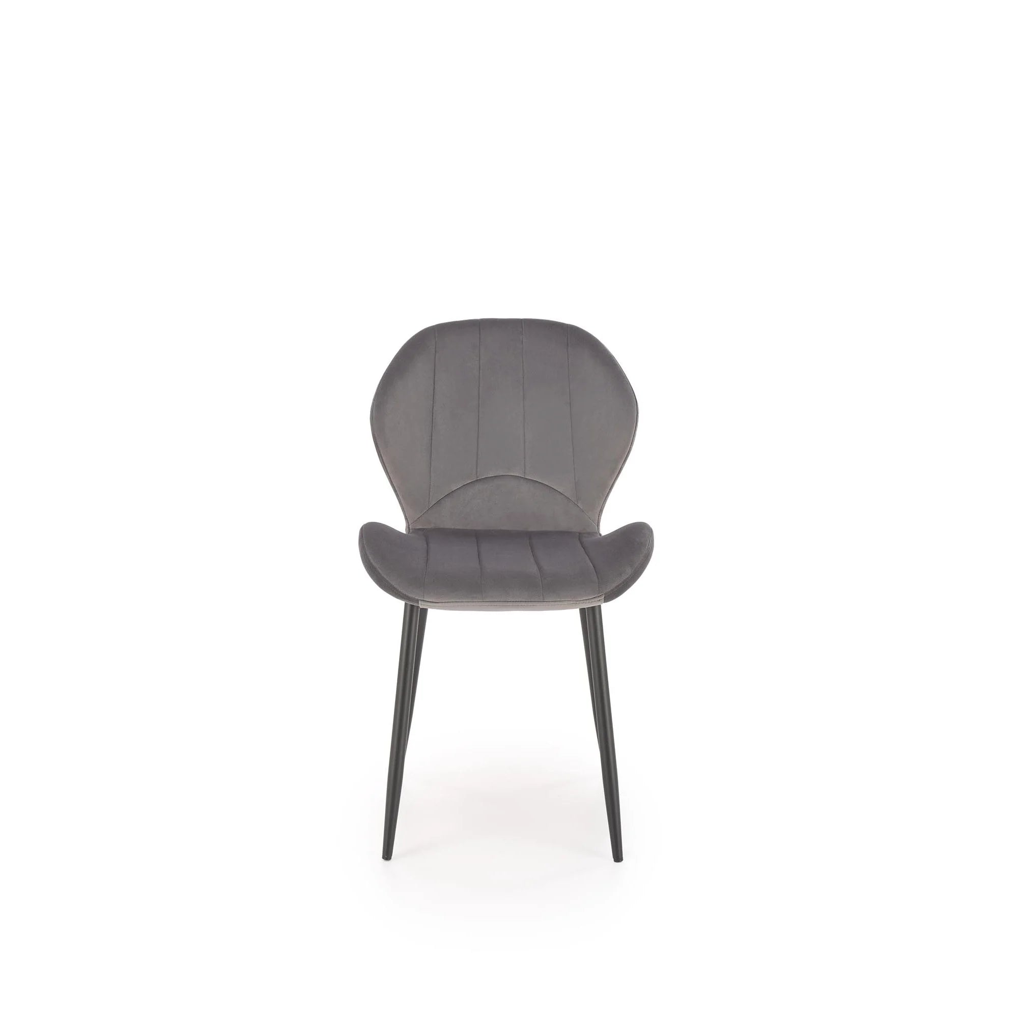 Scaun K538, gri/negru, stofa catifelata/metal, 48x57x85 cm