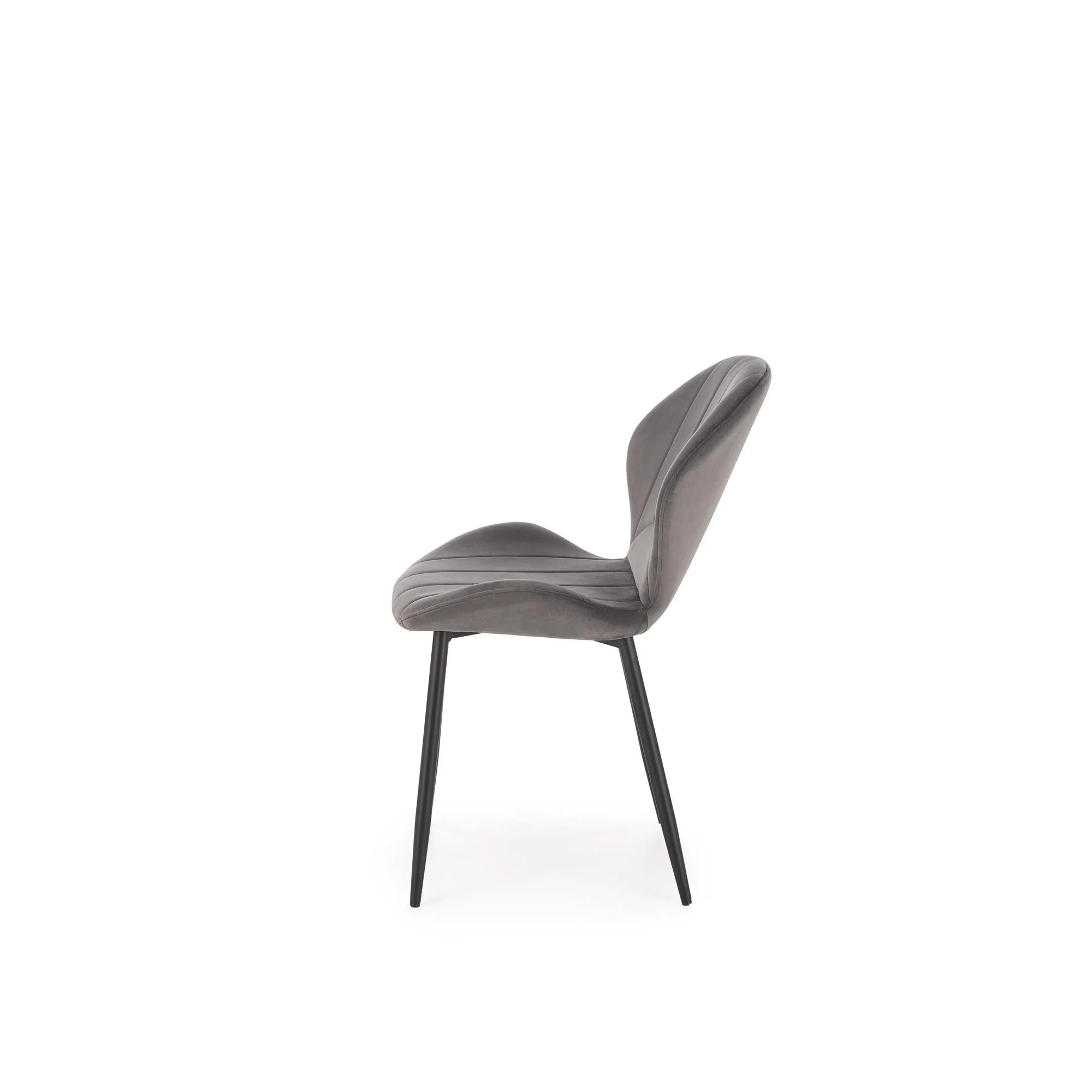 Scaun K538, gri/negru, stofa catifelata/metal, 48x57x85 cm