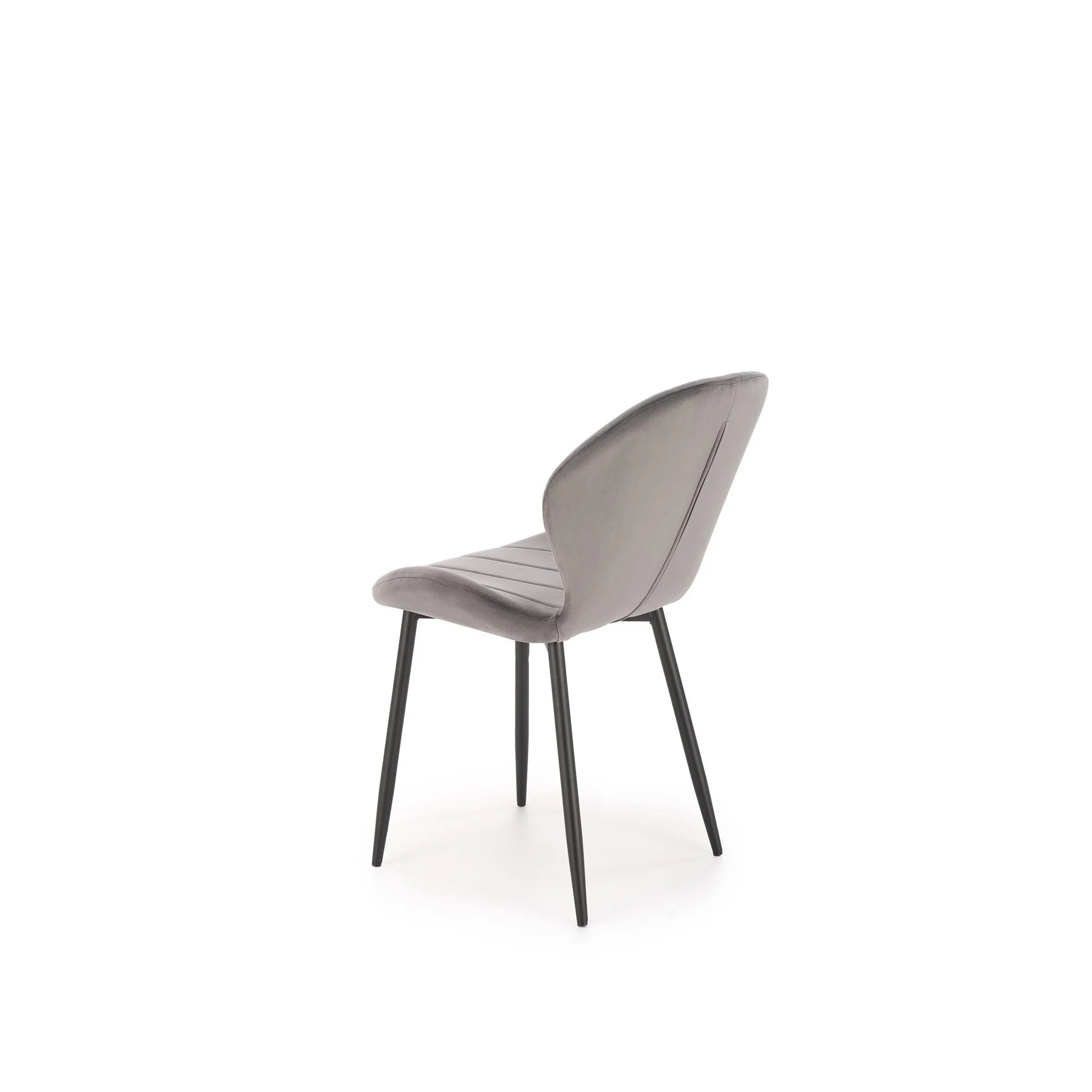 Scaun K538, gri/negru, stofa catifelata/metal, 48x57x85 cm
