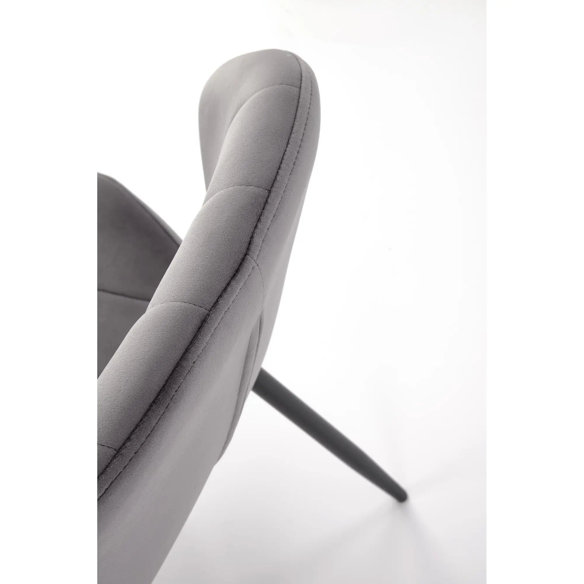 Scaun K538, gri/negru, stofa catifelata/metal, 48x57x85 cm