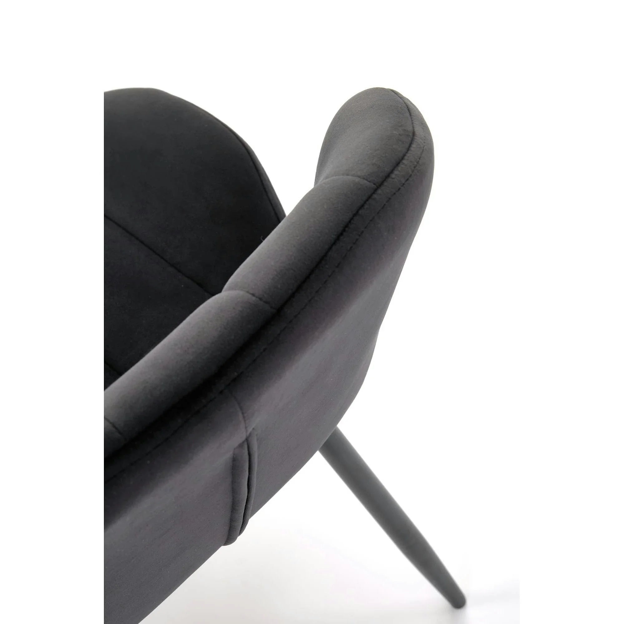 Scaun K538, negru, stofa catifelata/metal, 48x57x85 cm