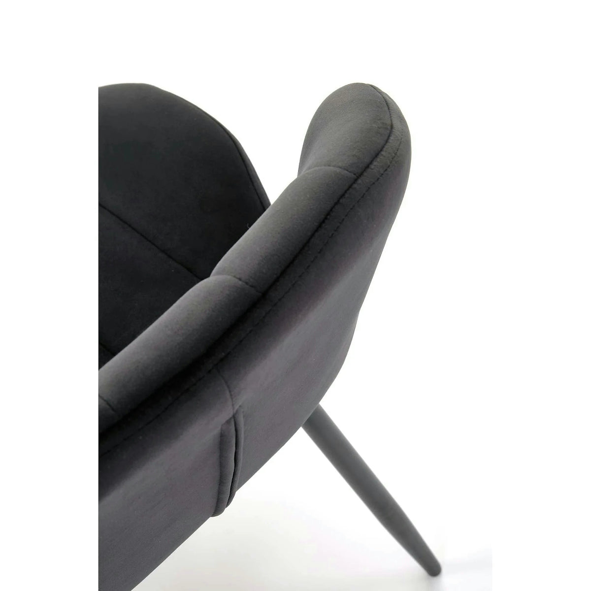 Scaun K538, negru, stofa catifelata/metal, 48x57x85 cm