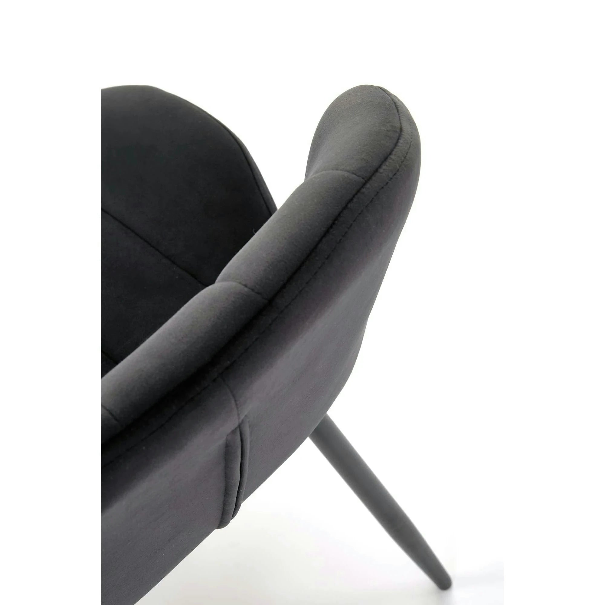 Scaun K538, negru, stofa catifelata/metal, 48x57x85 cm