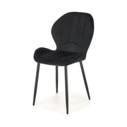 Scaun K538, negru, stofa catifelata/metal, 48x57x85 cm