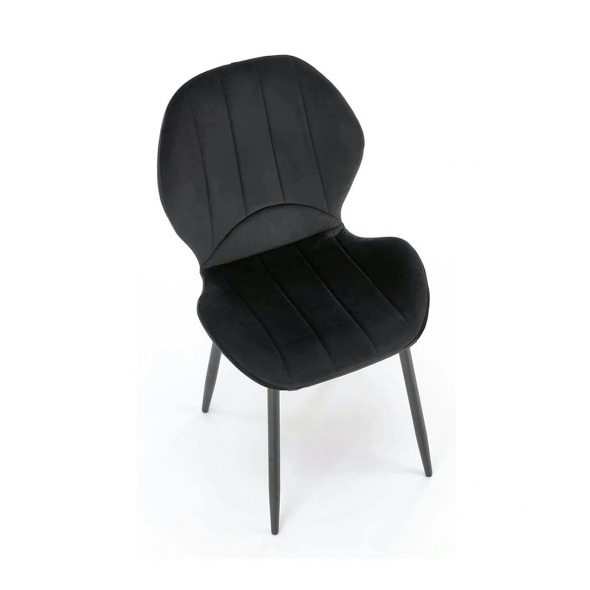 Scaun K538, negru, stofa catifelata/metal, 48x57x85 cm