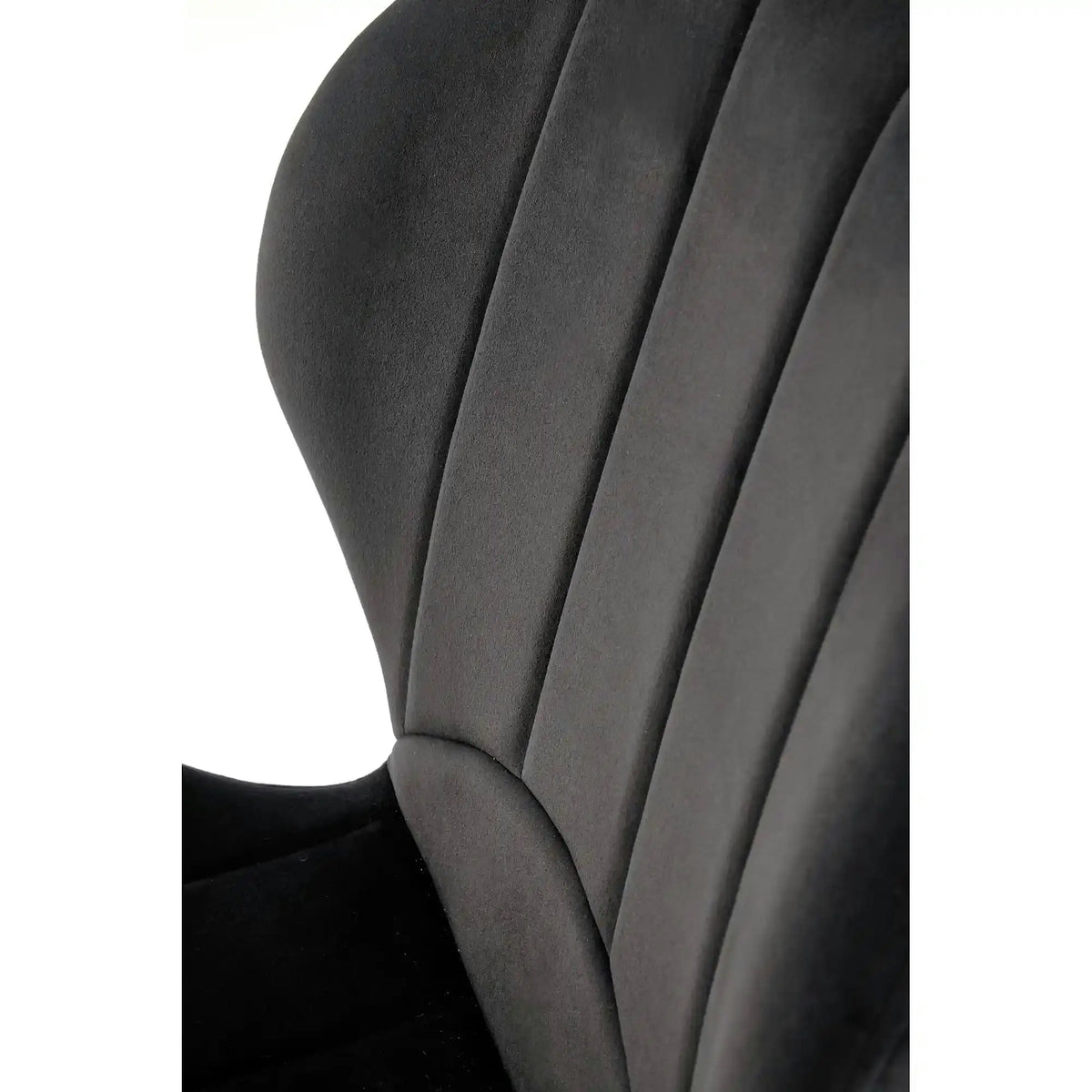 Scaun K538, negru, stofa catifelata/metal, 48x57x85 cm
