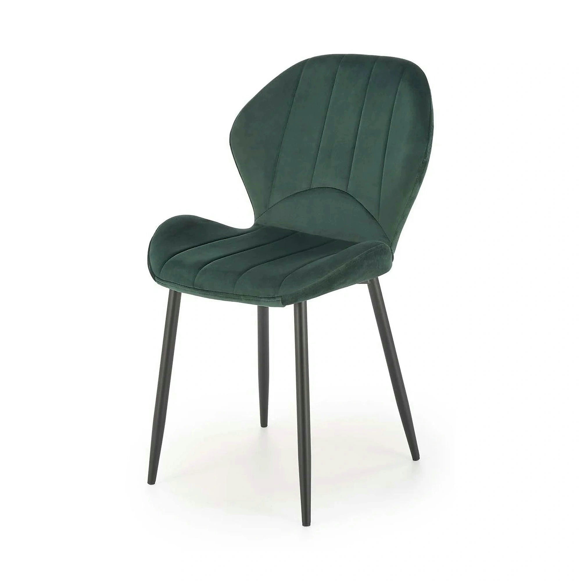 Scaun K538, verde/negru, stofa catifelata/metal, 48x57x85 cm