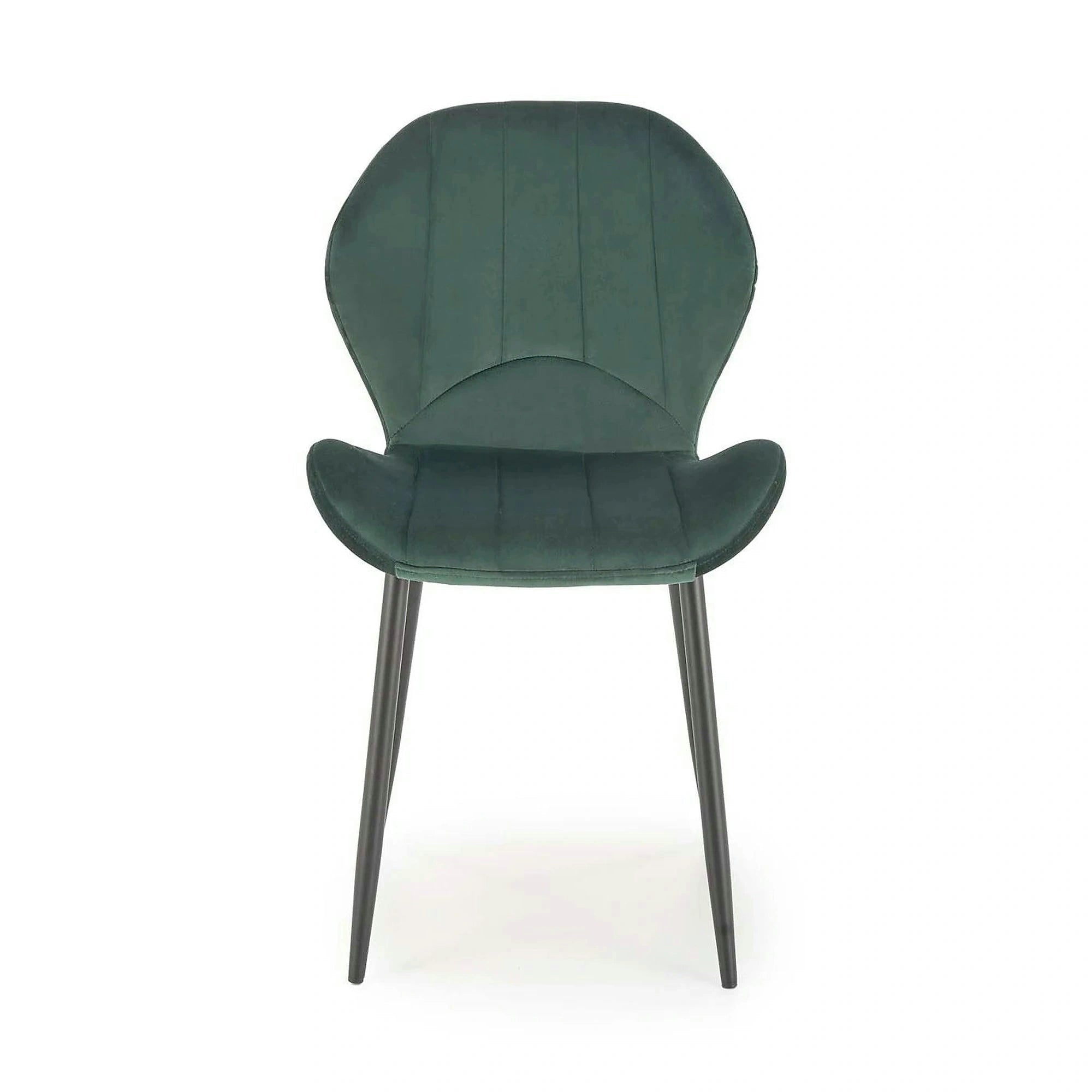 Scaun K538, verde/negru, stofa catifelata/metal, 48x57x85 cm