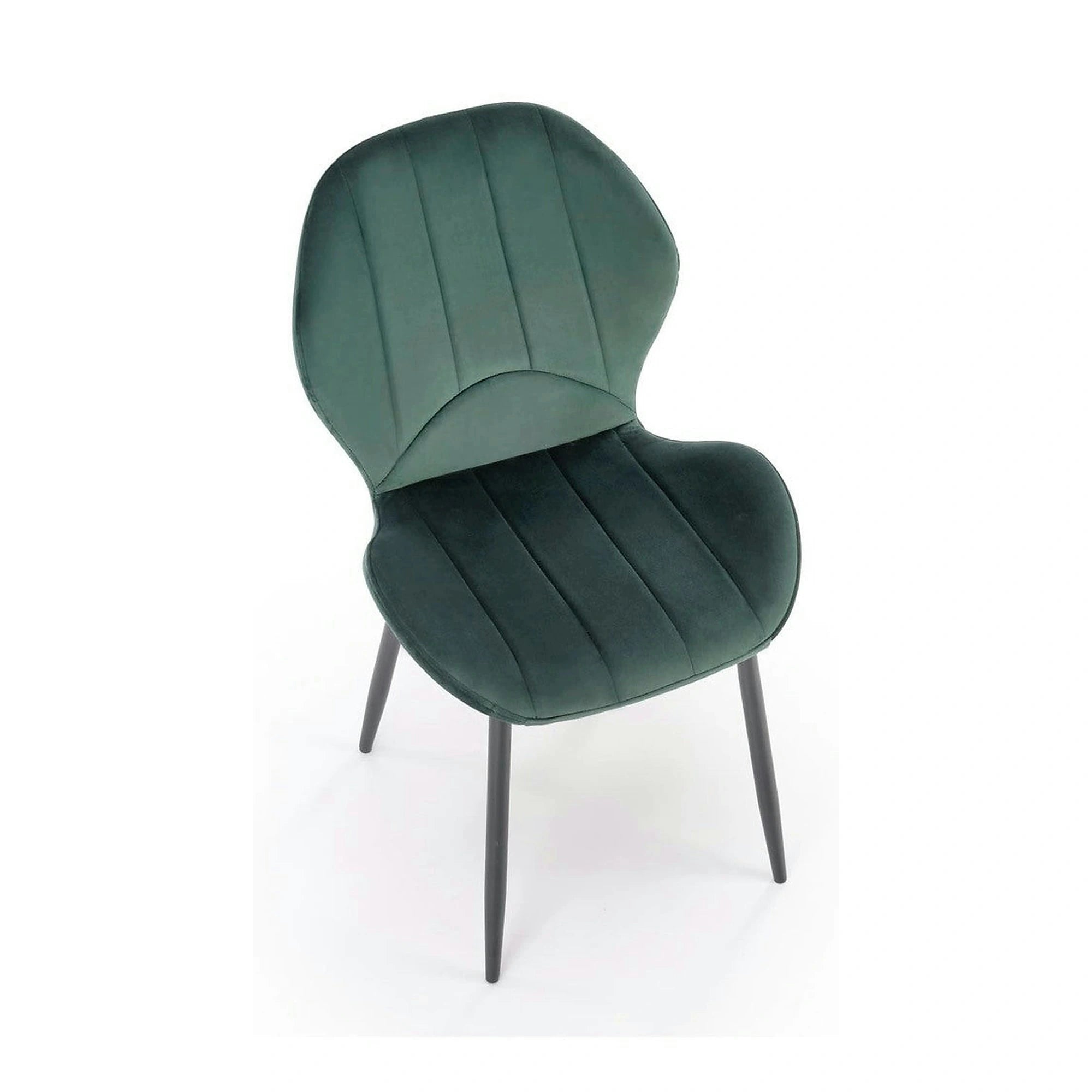 Scaun K538, verde/negru, stofa catifelata/metal, 48x57x85 cm