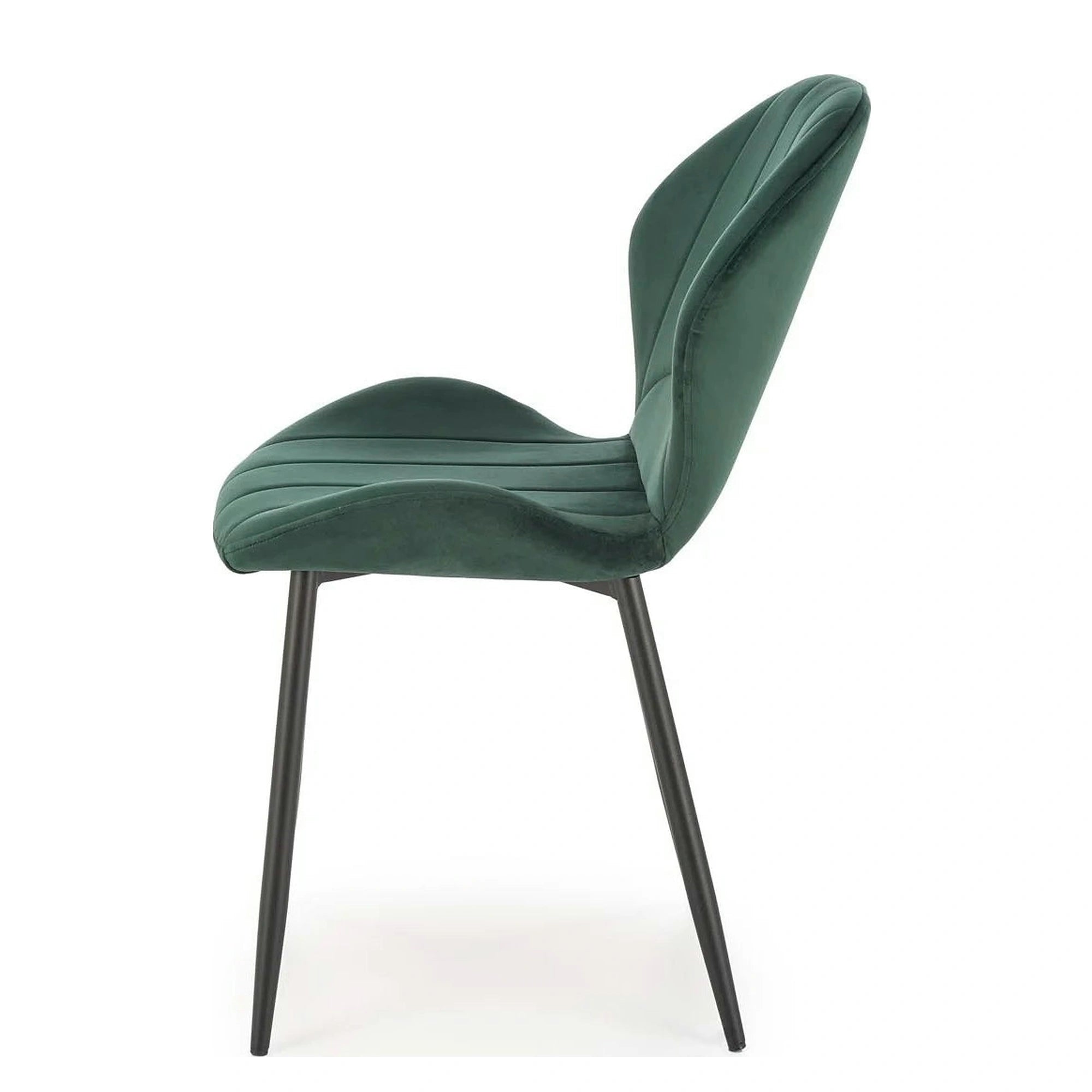 Scaun K538, verde/negru, stofa catifelata/metal, 48x57x85 cm