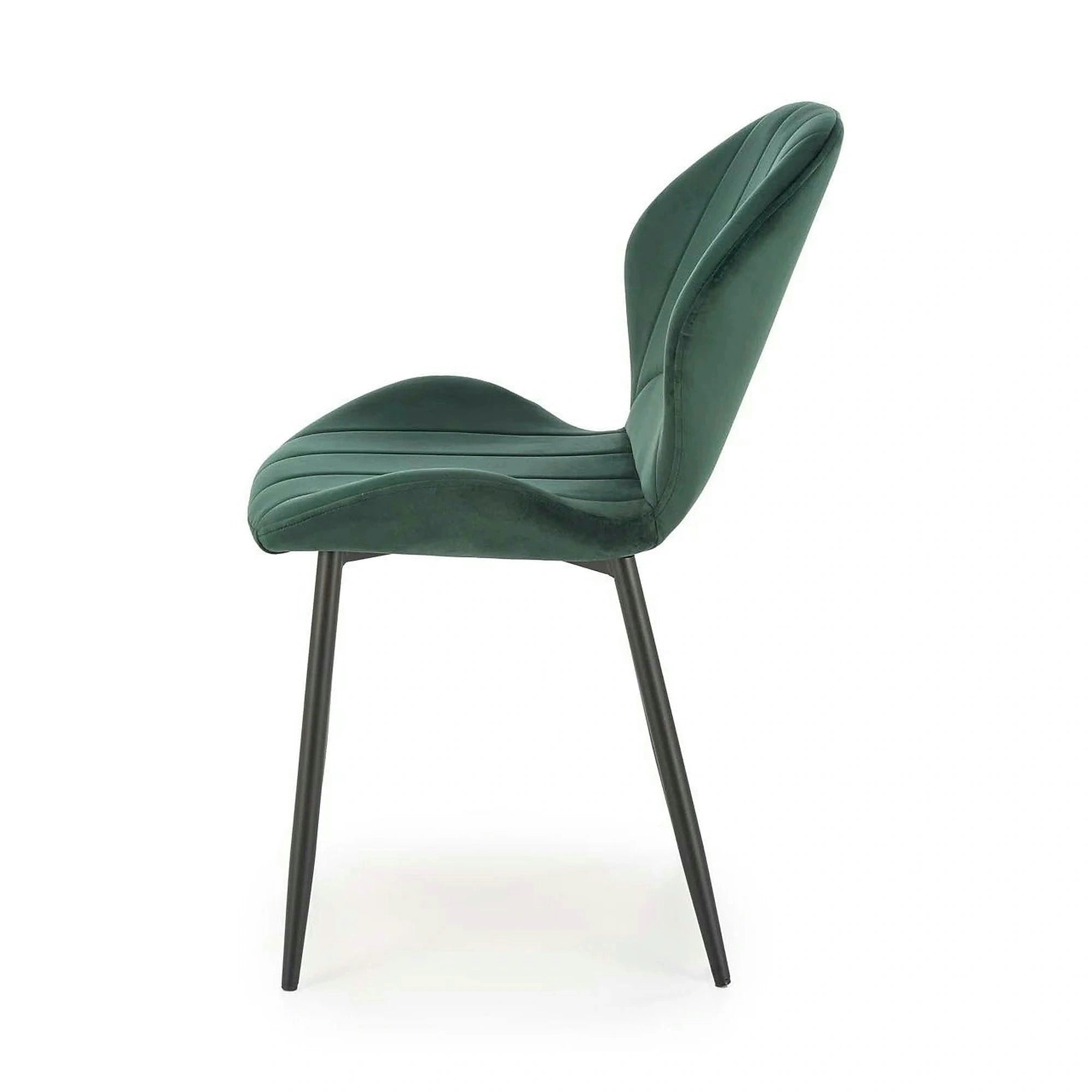 Scaun K538, verde/negru, stofa catifelata/metal, 48x57x85 cm