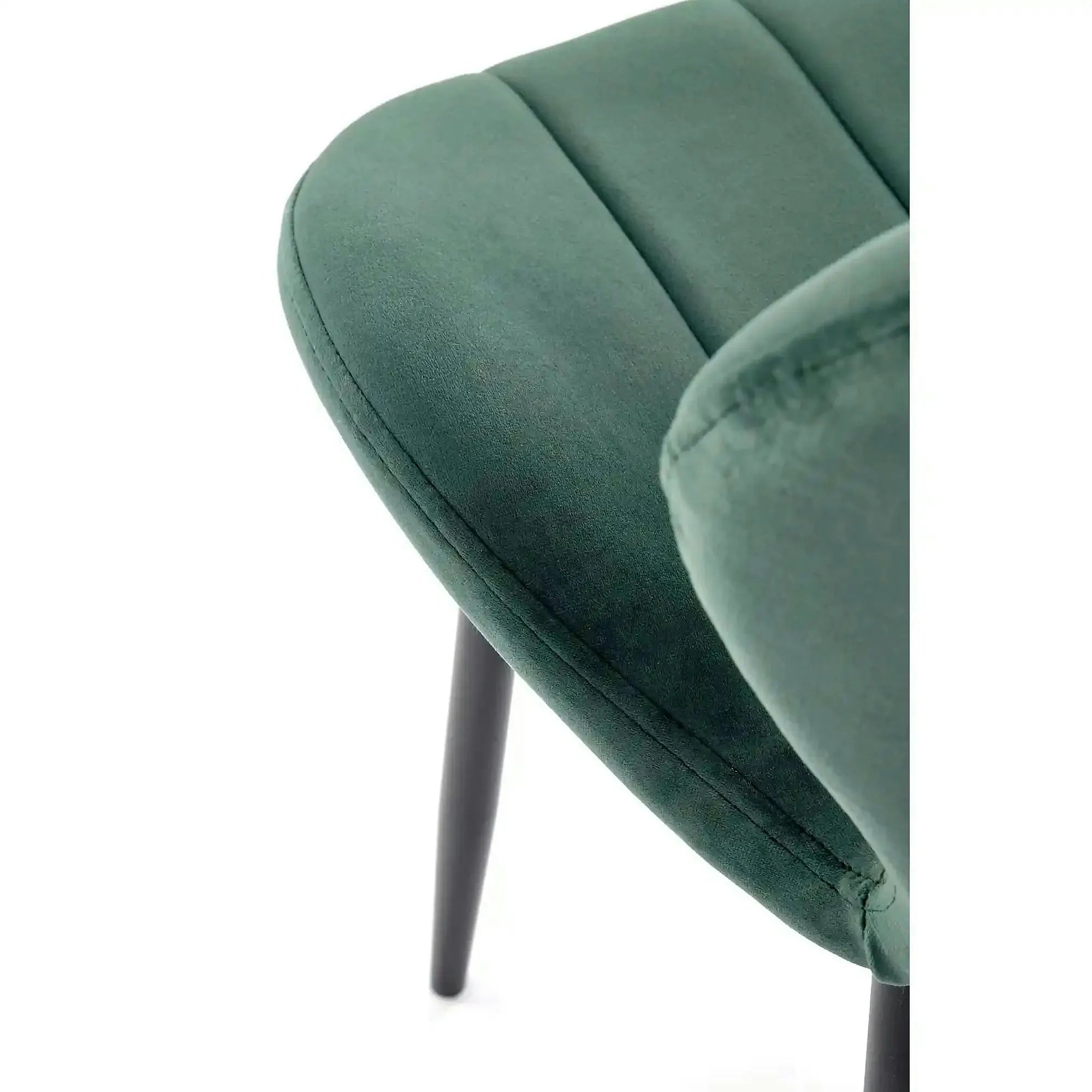 Scaun K538, verde/negru, stofa catifelata/metal, 48x57x85 cm