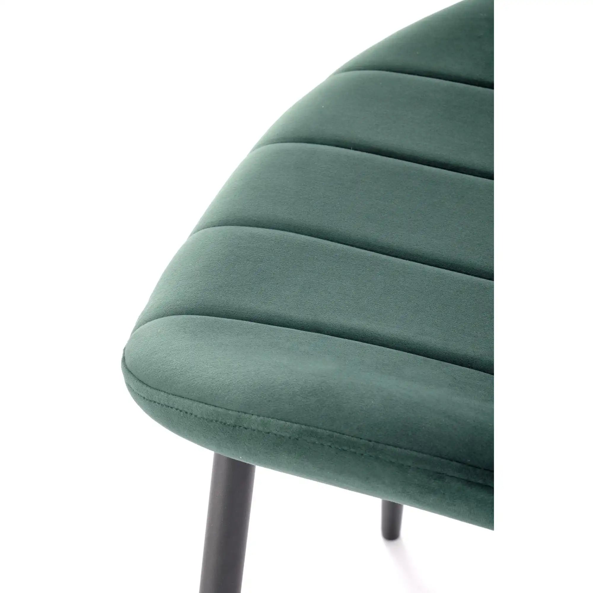 Scaun K538, verde/negru, stofa catifelata/metal, 48x57x85 cm