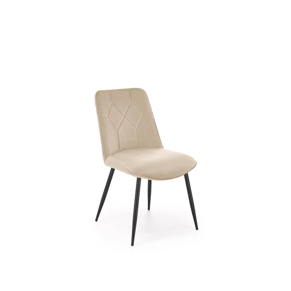 Scaun K539, bej/negru, stofa catifelata/metal, 50x62x84 cm