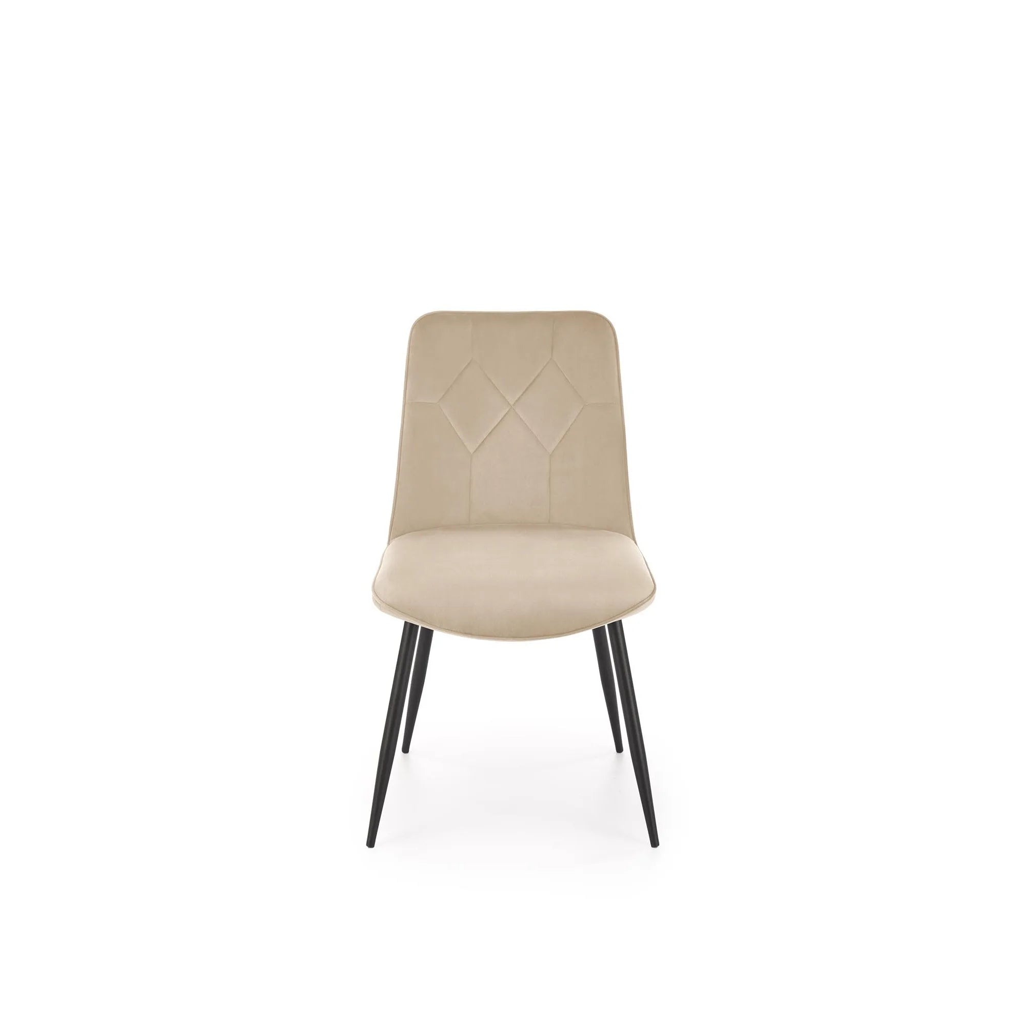 Scaun K539, bej/negru, stofa catifelata/metal, 50x62x84 cm