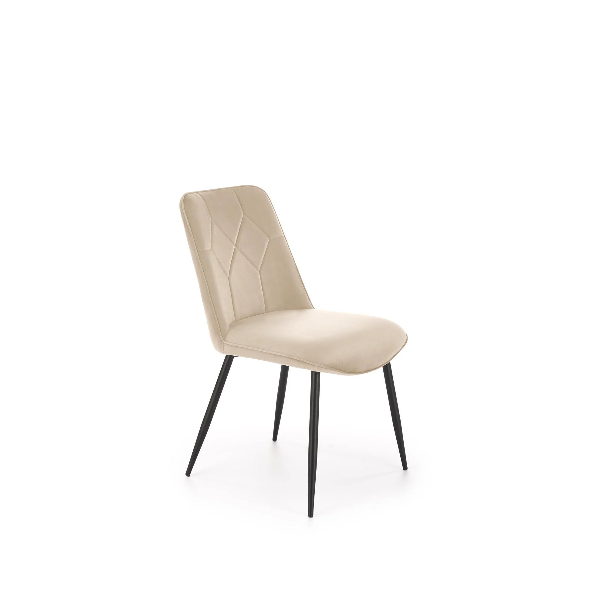 Scaun K539, bej/negru, stofa catifelata/metal, 50x62x84 cm