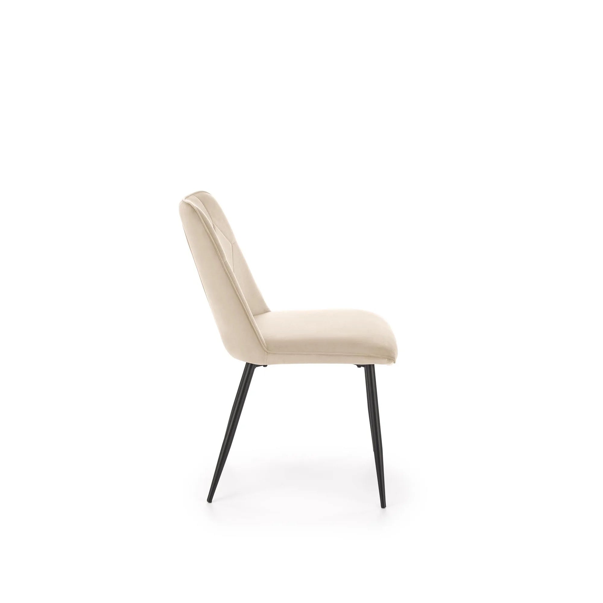 Scaun K539, bej/negru, stofa catifelata/metal, 50x62x84 cm