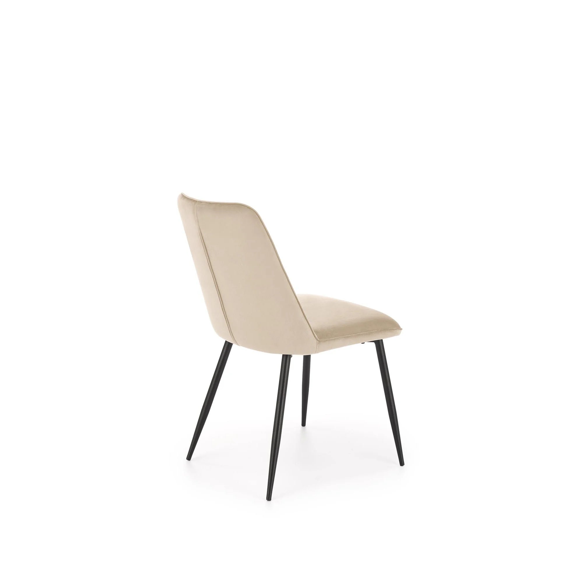 Scaun K539, bej/negru, stofa catifelata/metal, 50x62x84 cm