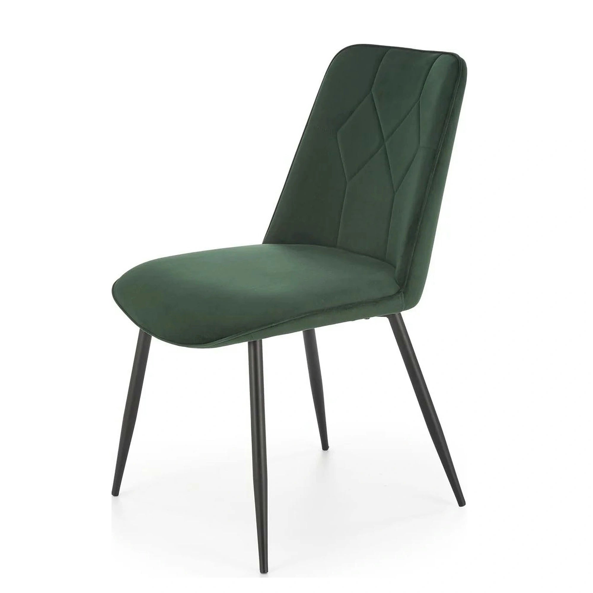 Scaun K539, verde inchis/negru, stofa catifelata/metal, 50x62x84 cm