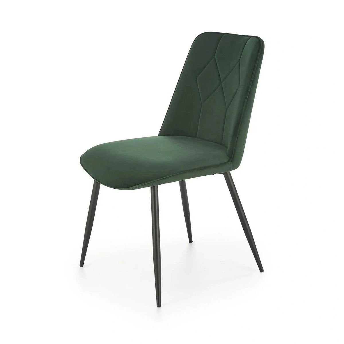 Scaun K539, verde inchis/negru, stofa catifelata/metal, 50x62x84 cm