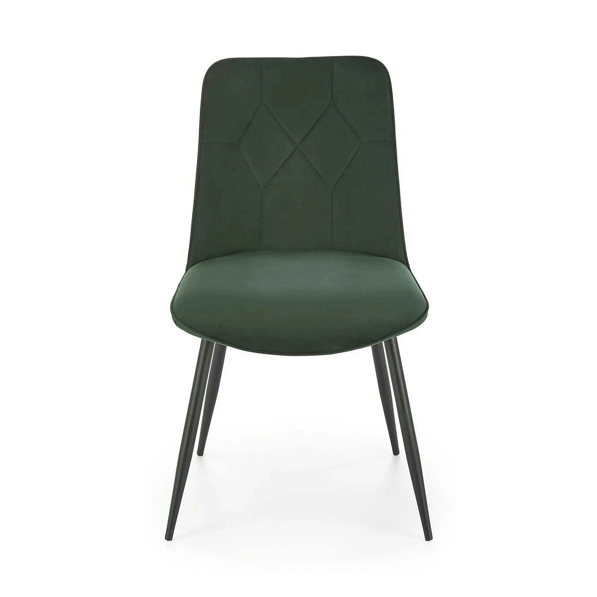 Scaun K539, verde inchis/negru, stofa catifelata/metal, 50x62x84 cm