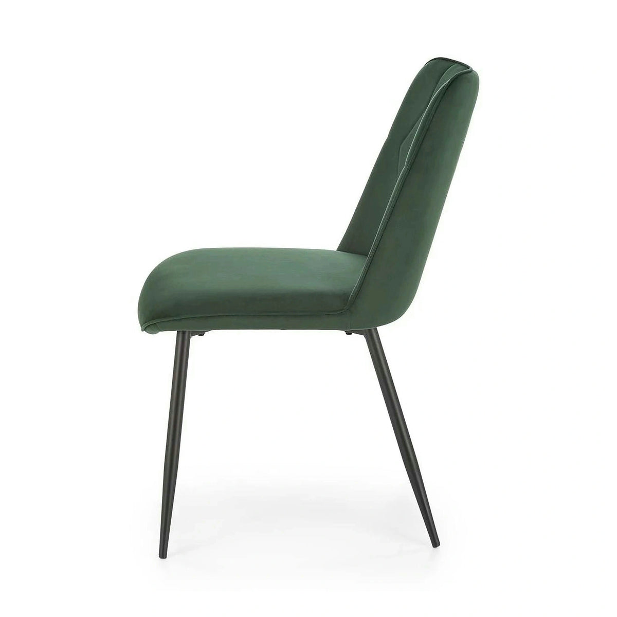 Scaun K539, verde inchis/negru, stofa catifelata/metal, 50x62x84 cm
