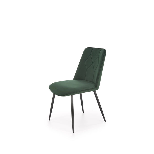 Scaun K539, verde inchis/negru, stofa catifelata/metal, 50x62x84 cm