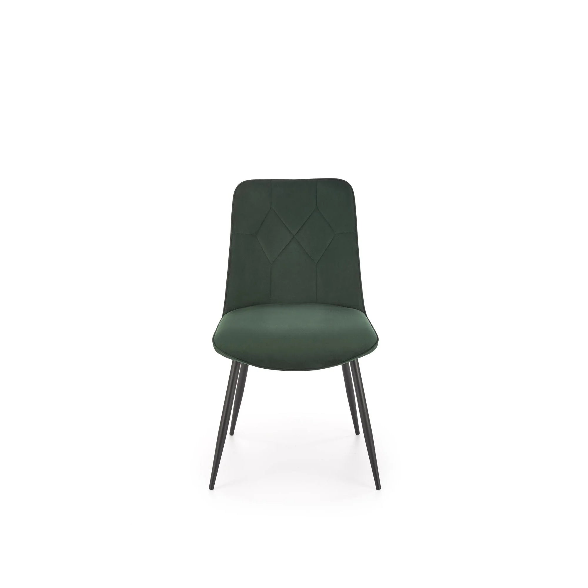 Scaun K539, verde inchis/negru, stofa catifelata/metal, 50x62x84 cm