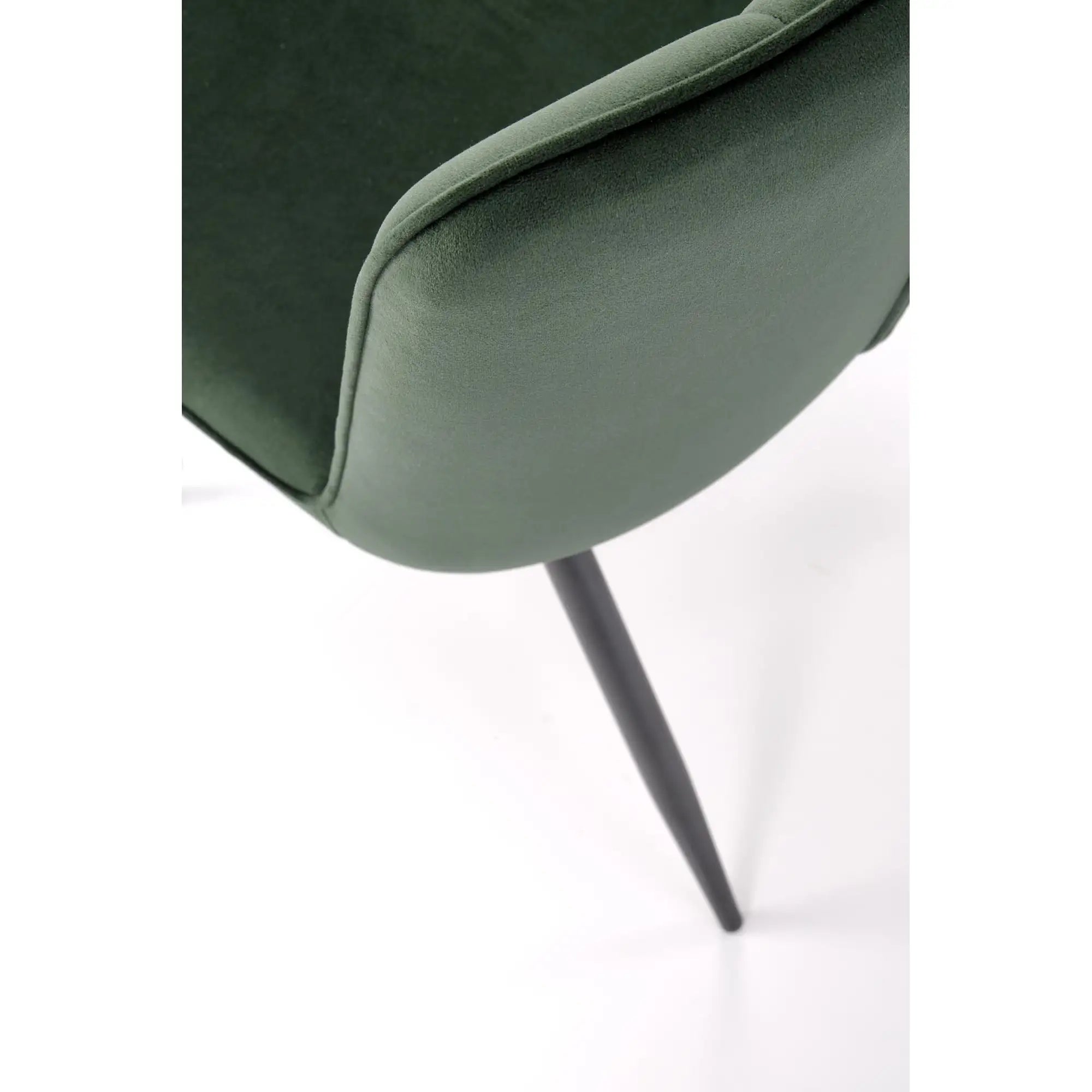 Scaun K539, verde inchis/negru, stofa catifelata/metal, 50x62x84 cm