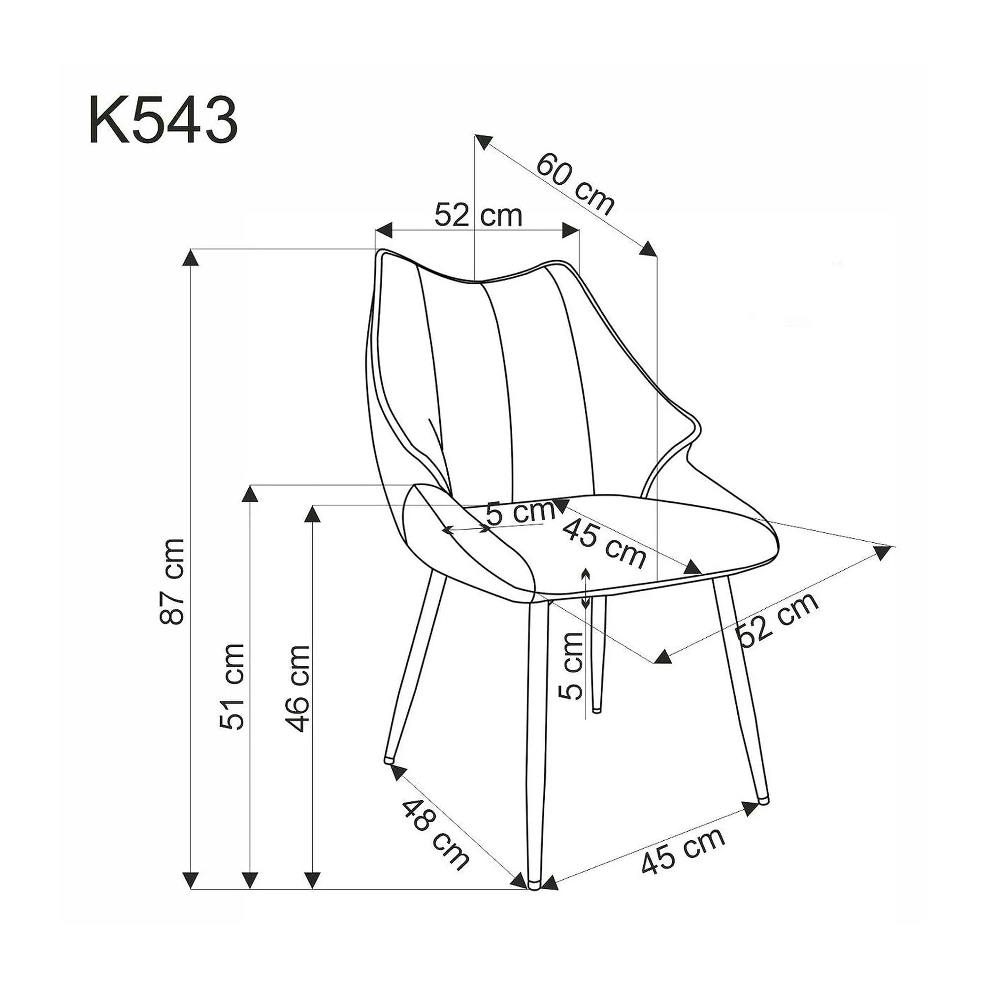 Scaun K543, gri/negru, stofa clasica/metal, 55x60x87 cm
