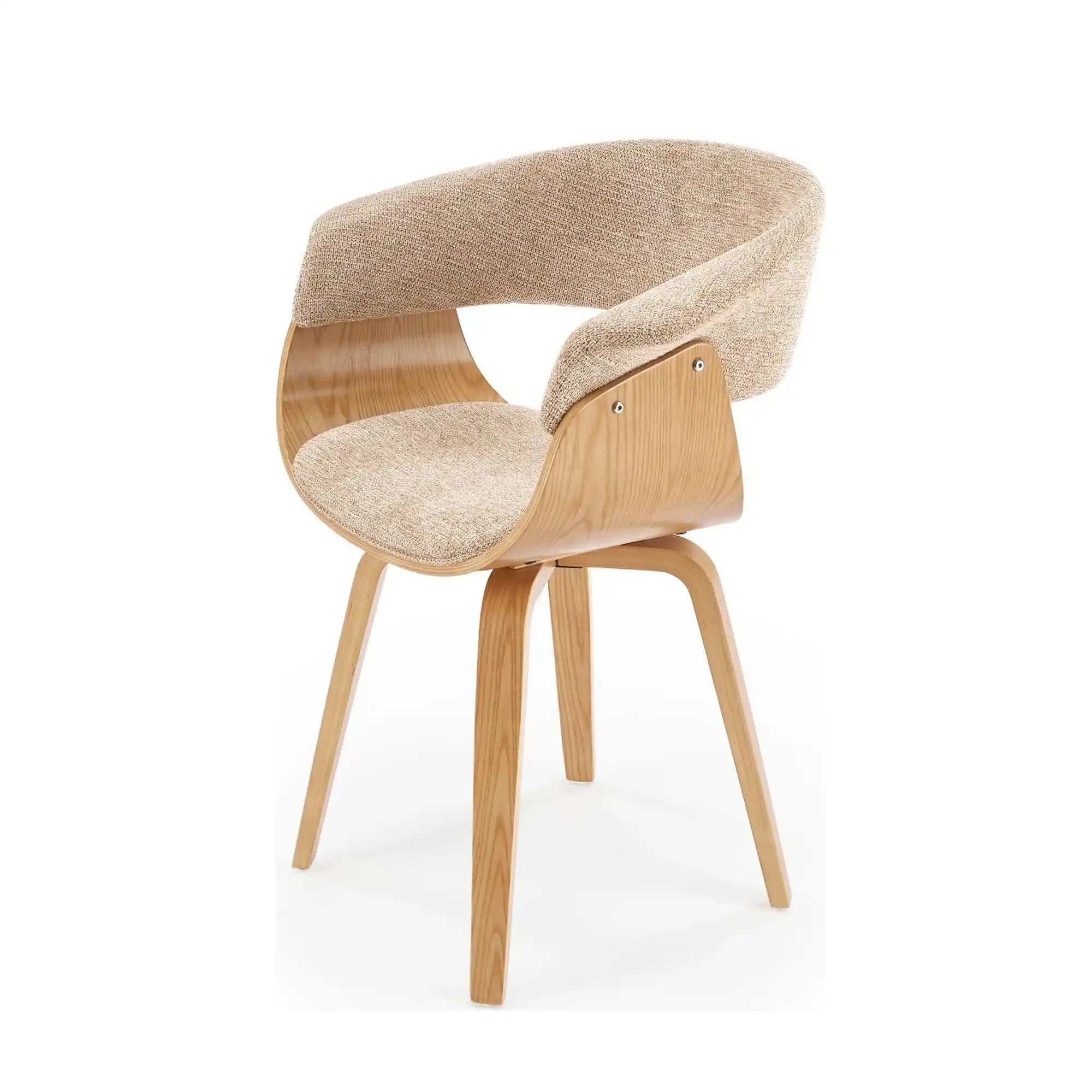 Scaun K545, bej/stejar, stofa clasica/placaj, 63x53x83 cm