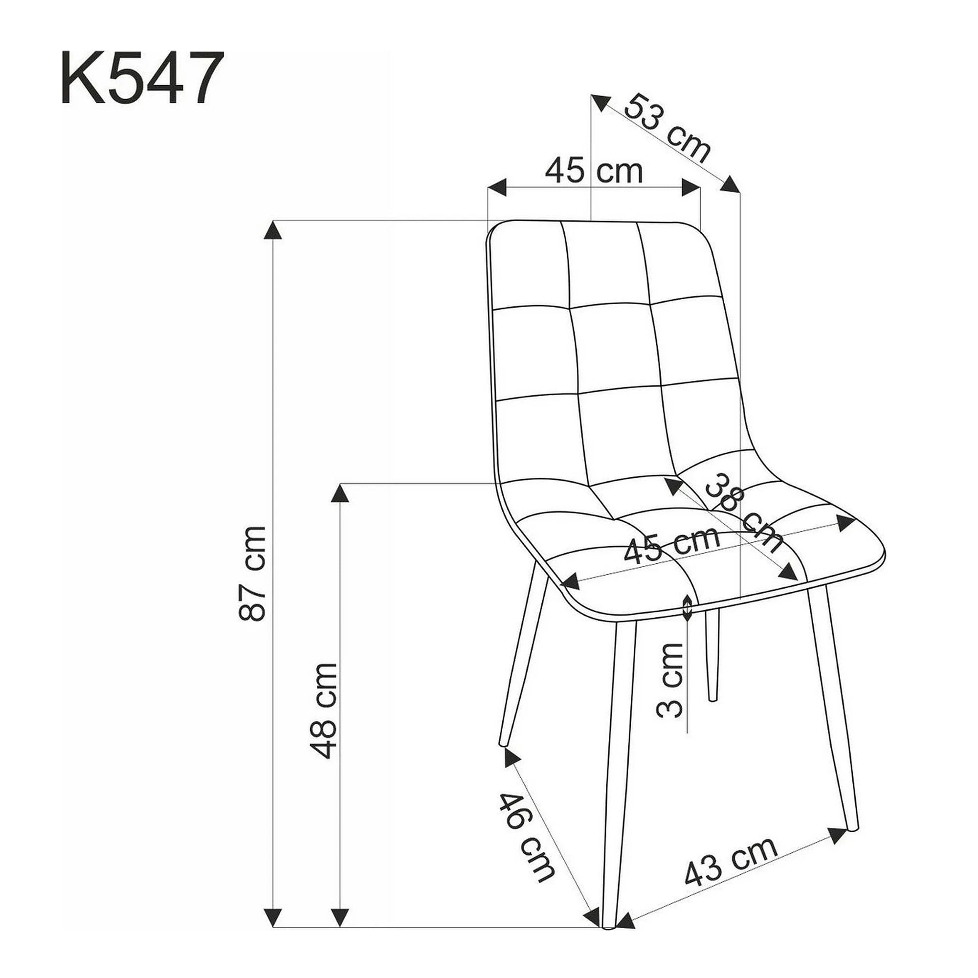 Scaun K547, bej/negru, stofa clasica/metal, 45x53x87 cm