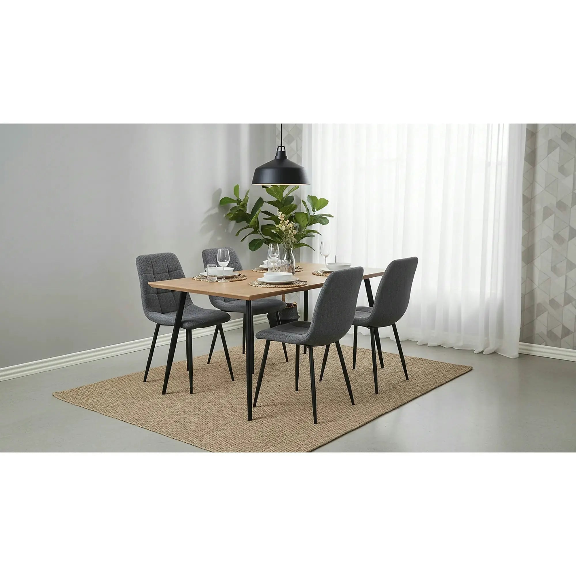 Scaun K547, gri/negru, stofa clasica/metal, 45x53x87 cm