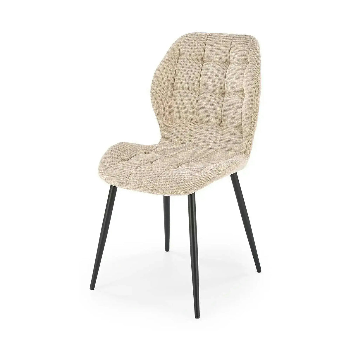 Scaun K548, bej/negru, stofa clasica/metal, 47x55x84 cm