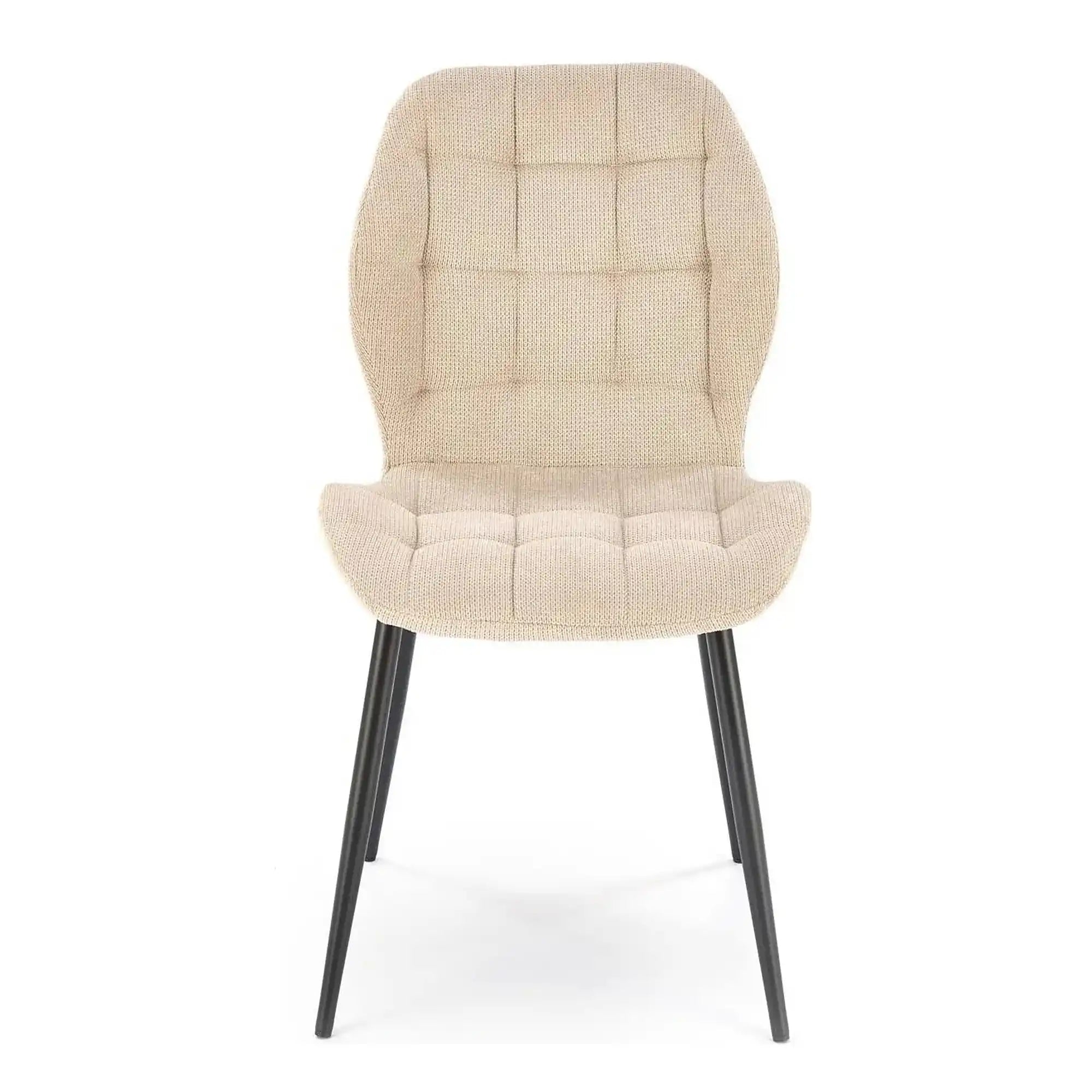 Scaun K548, bej/negru, stofa clasica/metal, 47x55x84 cm