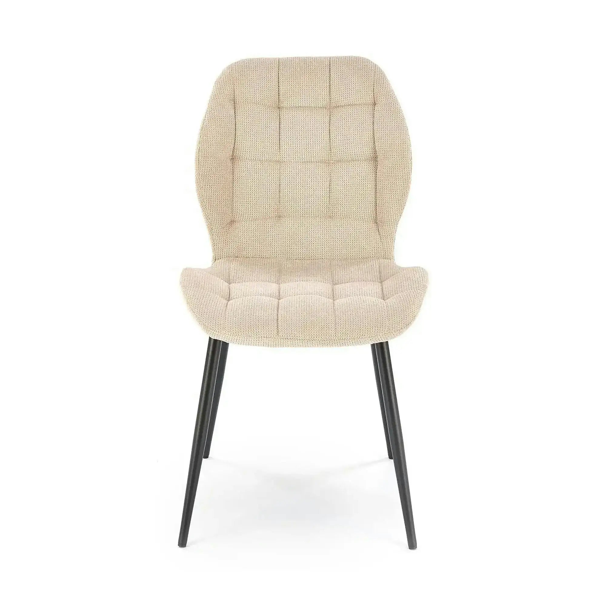 Scaun K548, bej/negru, stofa clasica/metal, 47x55x84 cm